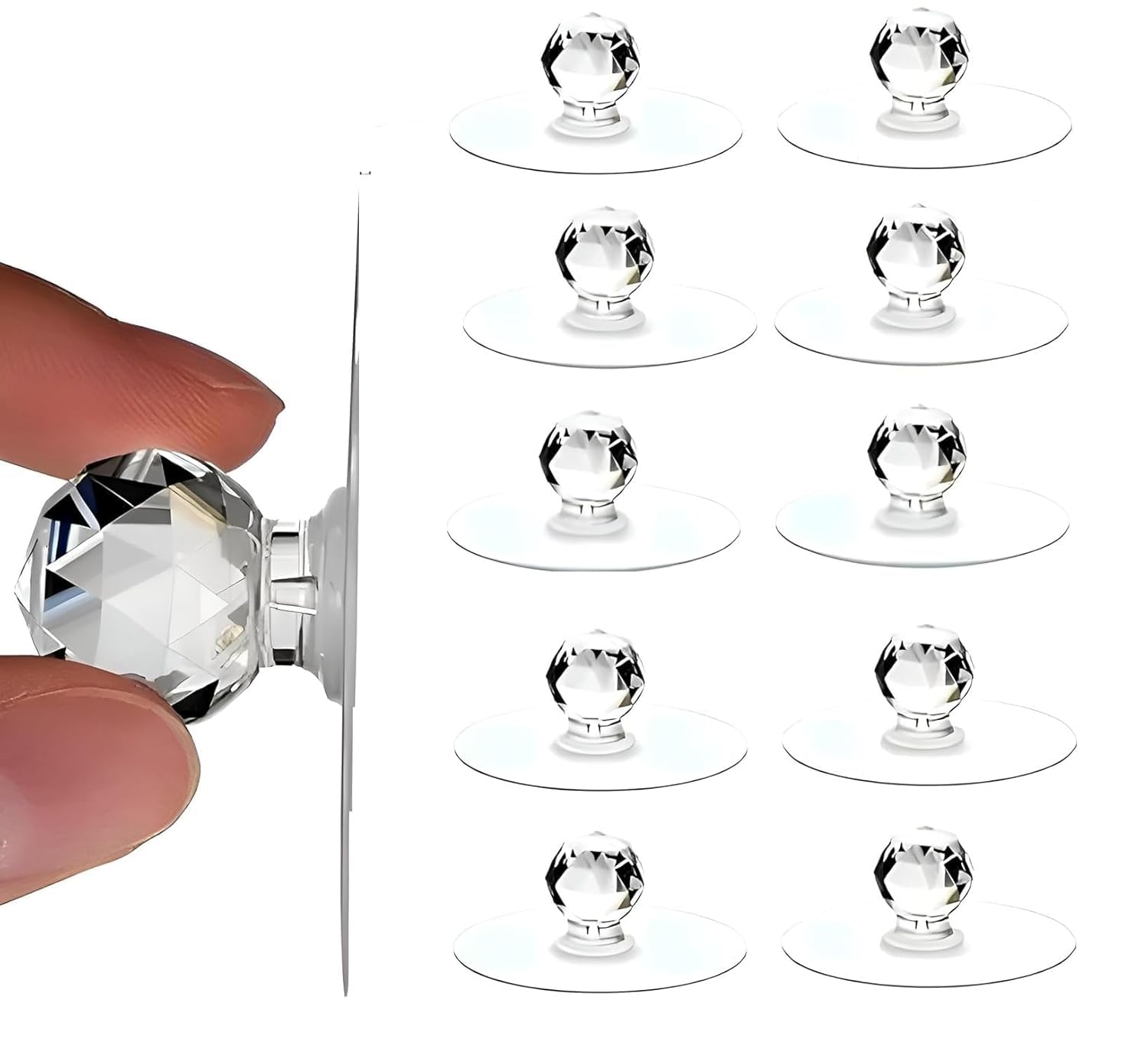 Fealtin Self Adhesive Heavy Duty Wall Hooks for Hanging Transparent Stainless Steel Waterproof Hooks for Kitchen, Bathroom, Home & Office (Diamond Shape Wall Hook)-image-5