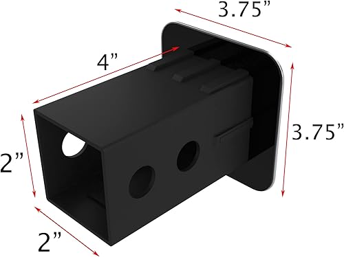 Miniatura 3 de eVerHitch Tapón de enganche de remolque de 2 pulgadas con bandera negra americana de metal, apto para cualquier receptor de enganche de 2 pulgadas