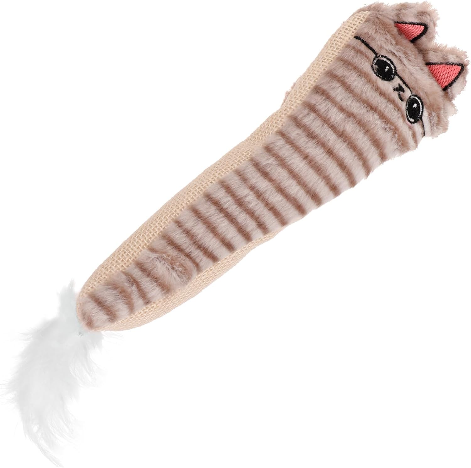 Plush Catnip with Crinkle Paper Sisal Cat Dental Chew for Indoor Cats Small Kitten Teething in Gray