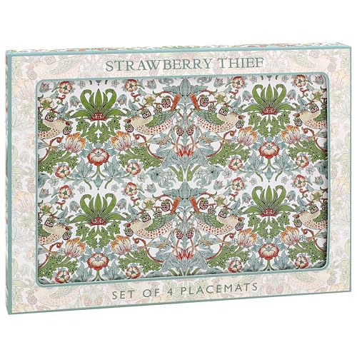 The Leonardo Collection William Morris Strawberry Thief Placemats Set of 4 For Dining - Image 3