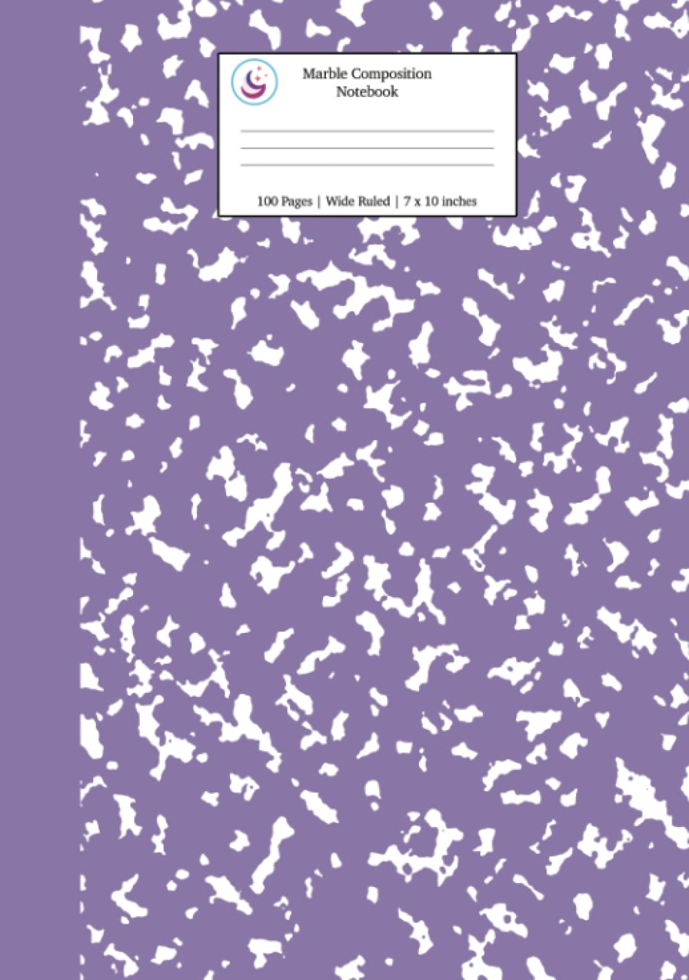 Marble Composition Notebook Wide Ruled: Lavender Marble Hardcover Journal