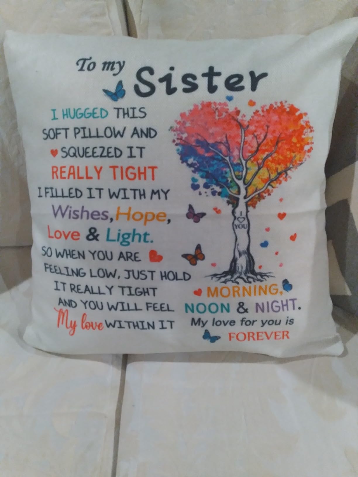 Sisters Pillowcase Gift,Funny Sisters Pillow Cover for Women Lady Girls