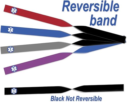 Miniatura 4 de Pulsera de identificación de alerta médica reversible deportiva tipo 1 con bomba de insulina para diabetes tipo 1 para hombres y mujeres