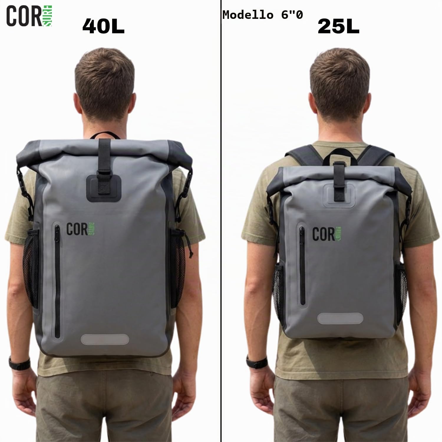 COR Surf Zaino Impermeabile con Tasca Imbottita per Portatile Capacita (25L & 40L)