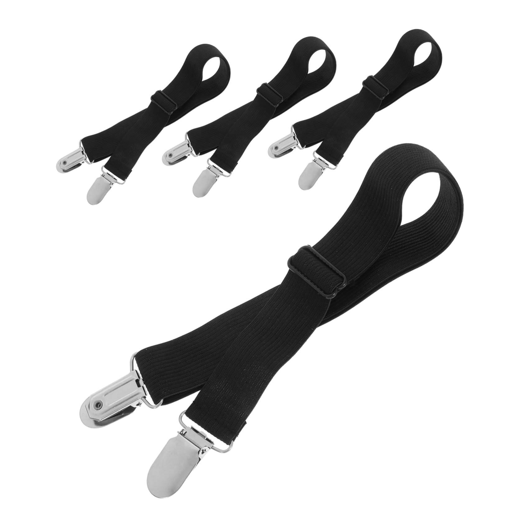 STOBAZA 4pcs Sheet Fastening Clip Mattress Bedsheet Holders Bedsheet Clips Grippers and Suspenders Holder Bedsheet Lock Bedsheet Holder Clip for Bed Stainless Steel Black