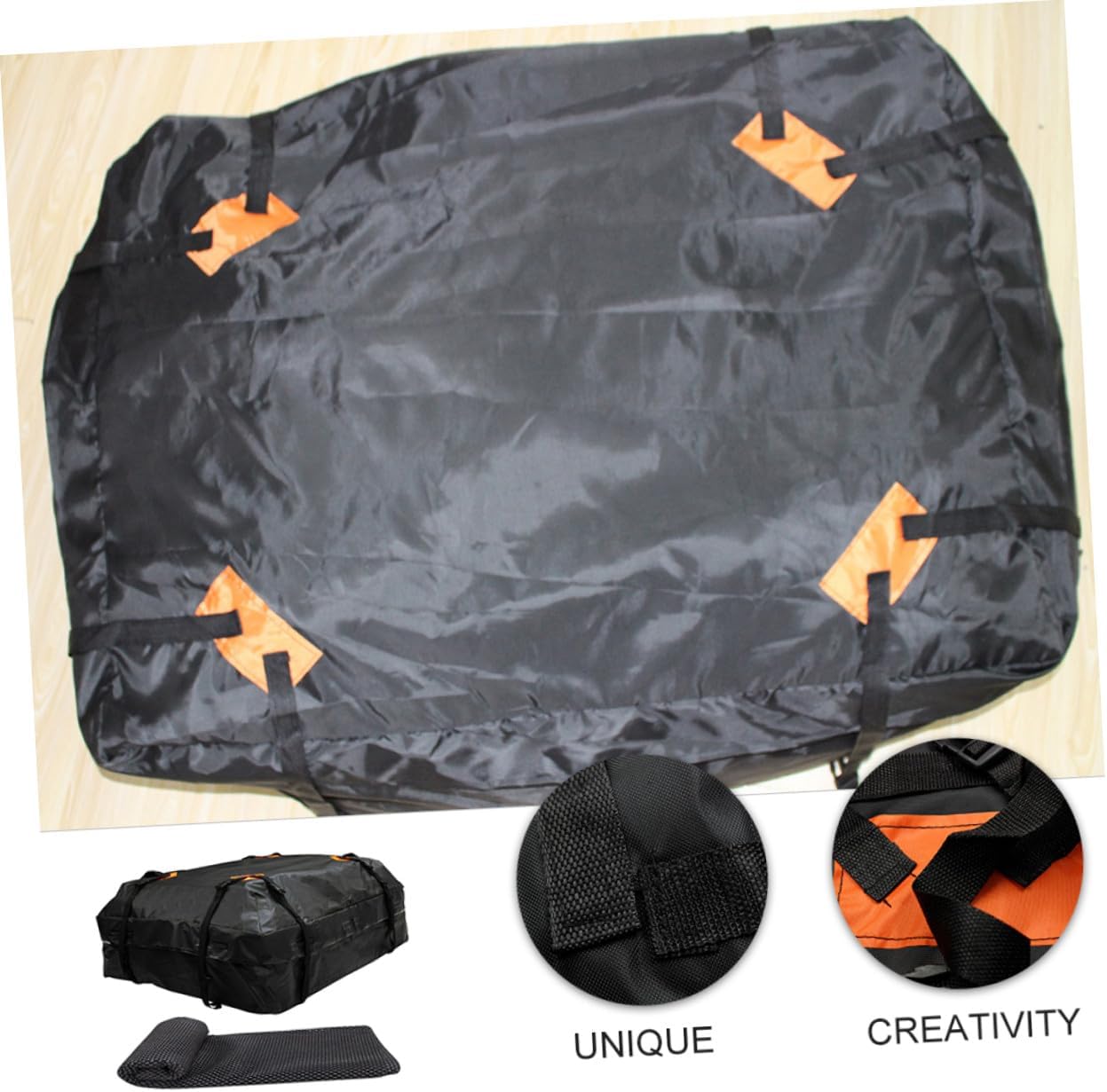 Car Roof Bag Large Capacity Rooftop Cargo Carrier with Non-Slip Mat Reinforced Straps Easy Installation for Vehicle Storage and Travel