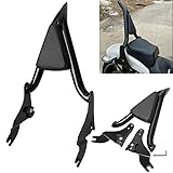 Dherk Black Detachable Rear Passenger Backrest Sissy Bar w/Pad Fits for Harley Touring Road King Ele