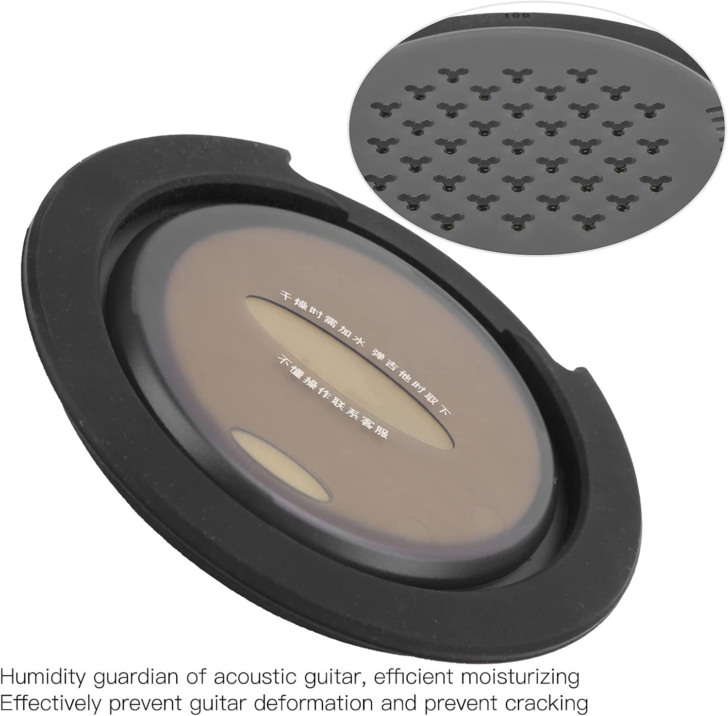 Yctze Acoustic Guitar Sound Hole Cover Humidifier - Humidity Care System to Against Cracking with Complimentary 2 Picks