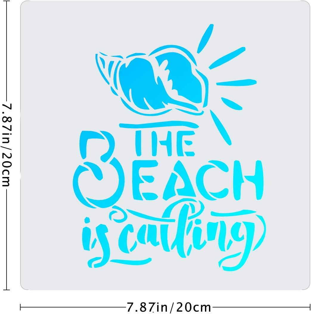 CINPIUK 9PCS Sea Creatures Stencils 8 Inch Under The Sea Painting Templates for DIY Art Crafts Scrabooking Painting on Wood Fabric