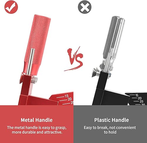 Miniatura 2 de MOGADEE Afilador de cuchillas para cortacésped, ajustable de 15 a 45 para cuchillas rectas y estándar, afilador modelo 5005, rojo