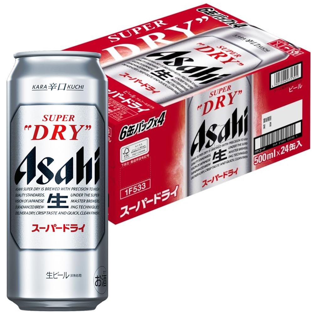 Amazon.co.jp: アサヒ スーパードライ 缶 500ml 6缶パック×4 500ml