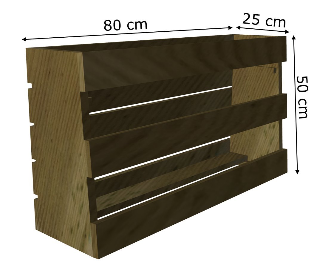 Potager urbain vertical, 80 x 25 x 50 cm, avec 3 compartiments