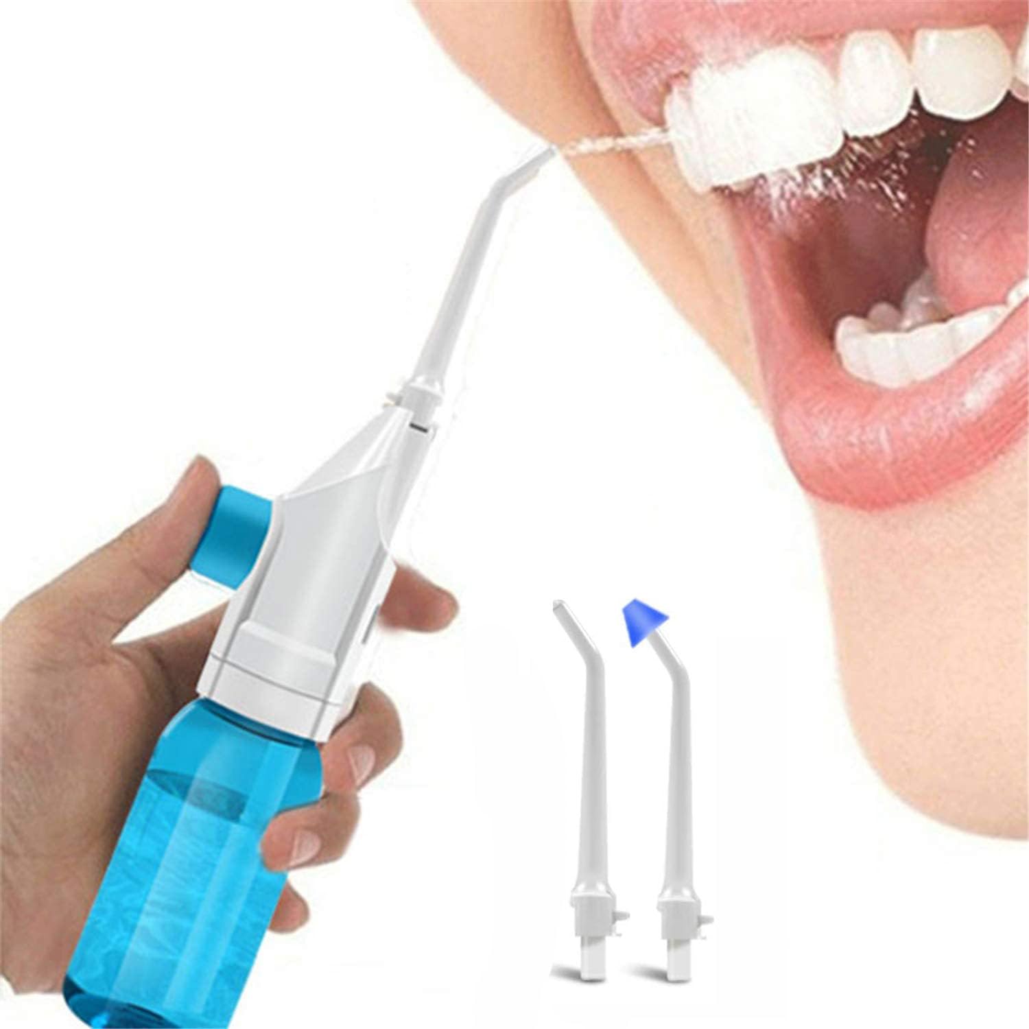 JCD Portable Oral irrigator,Nasal washer, Dental Water Flosser and Washable nose, Tonsil Stone Remover for Sensitive Teeth and Gums,Adjustable Jet Stream with 2pcs Nozzles
