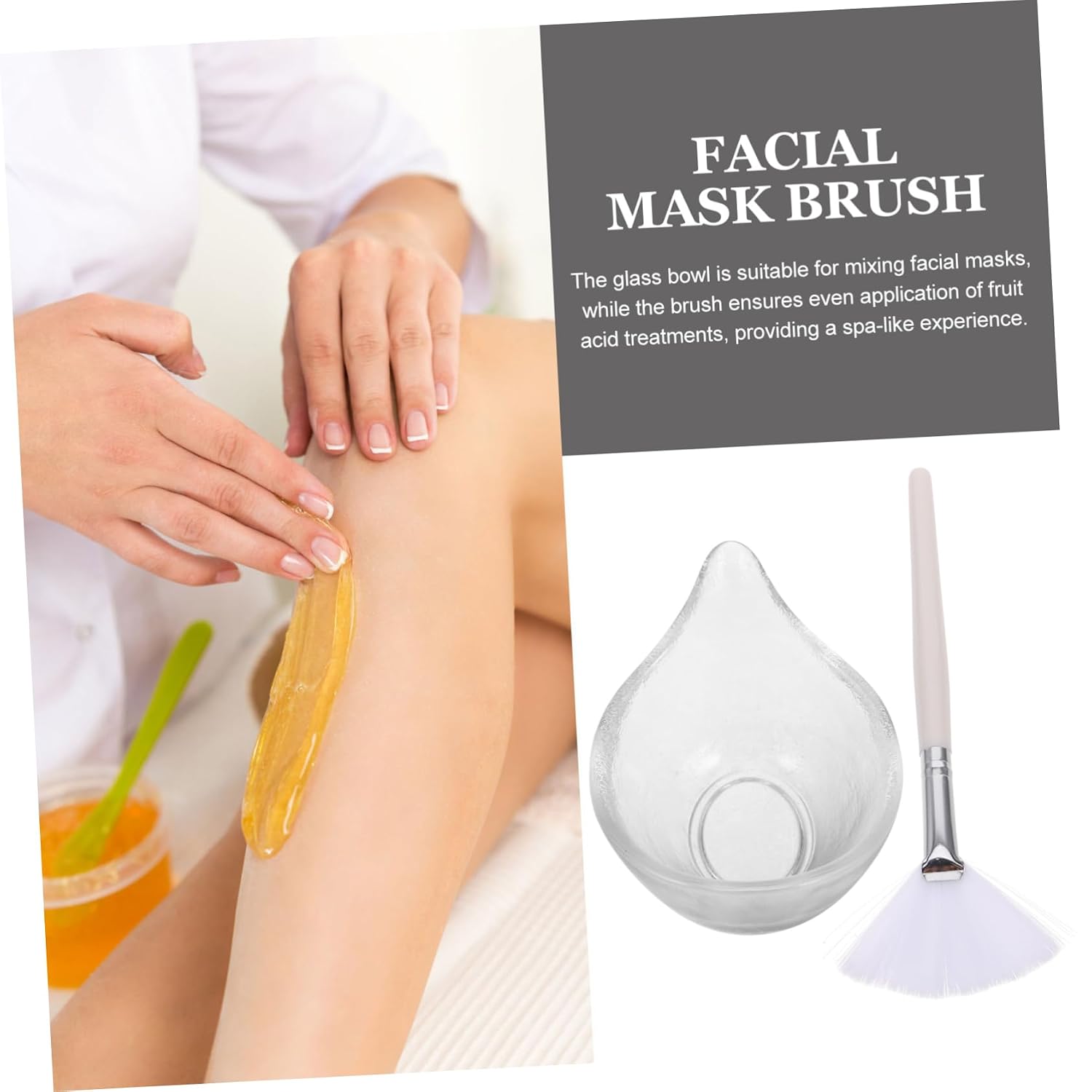 Skincare Brush Face Mask Applicator Tool Fruit Acid Brush Facial Mixing Bowl Dry Fan Makeup Beauty Salon Equipment
