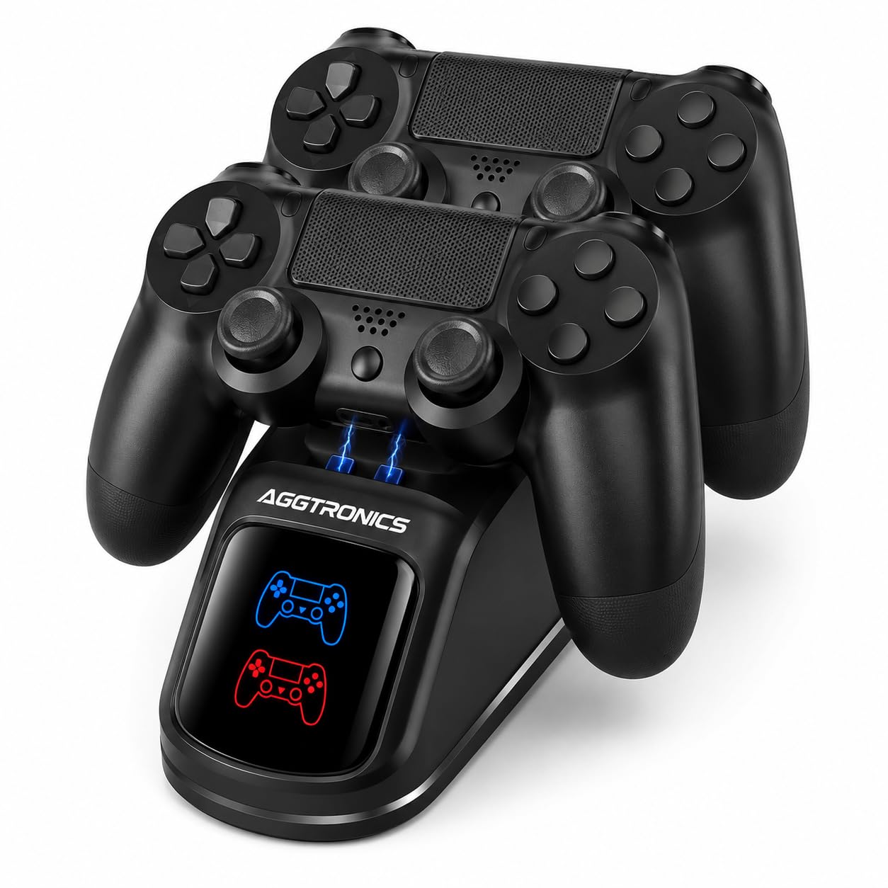 Dual Charging Dock for Ps4 Wireless Controller, Store & Charger Controller Ps4/Slim/Pro for Cellular Phones (Black)-image-3