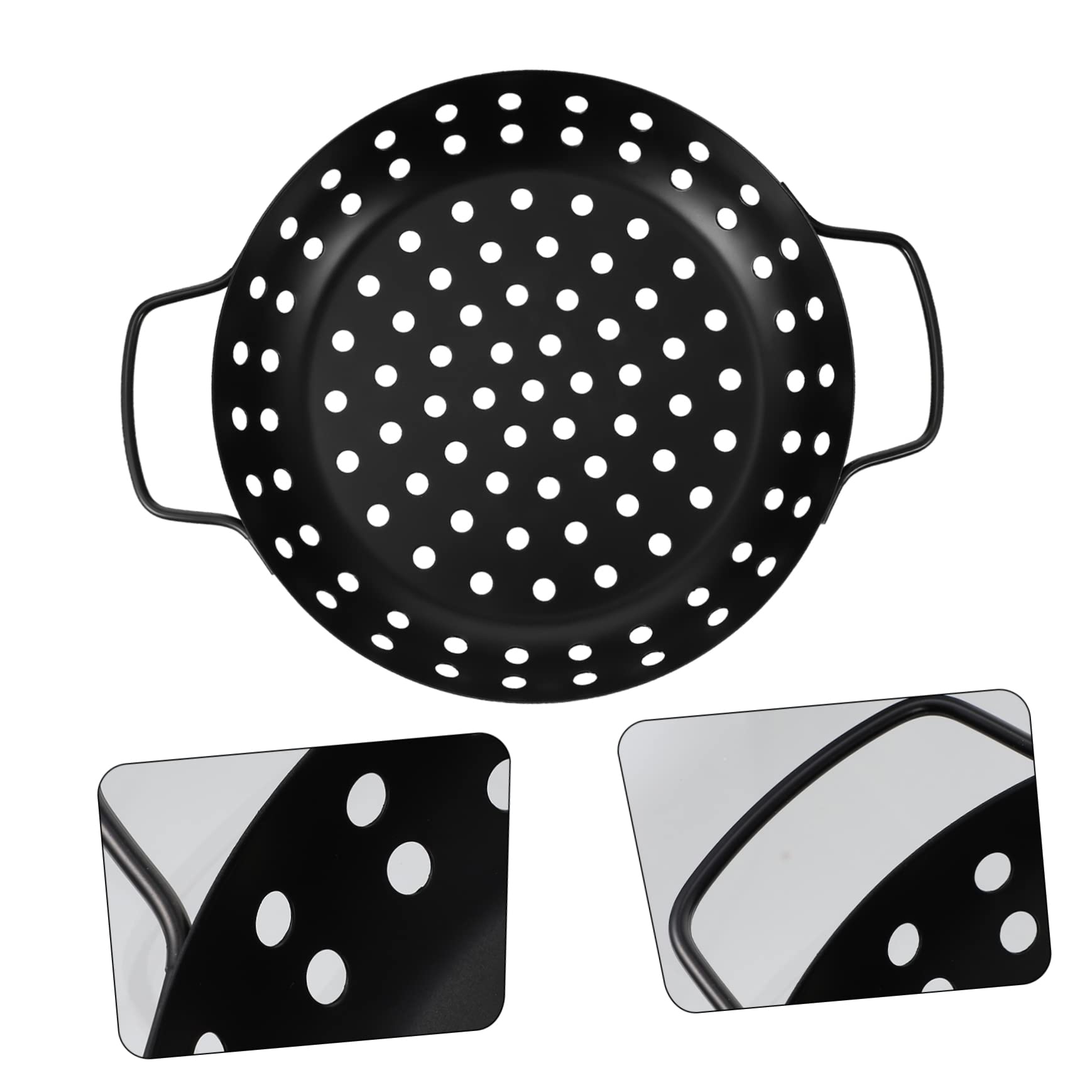 Alipis Bandeja Resistente al Calor para Asar de Acero al Carbono y Antiadherente con Diseño de Agujeros Grandes y Doble Asa para Barbacoa Exterior Profesional