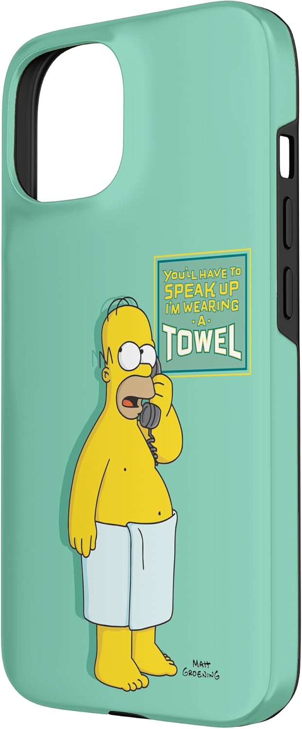 The Simpsons Homer Simpson Speak Up I'm Wearing A Towel Case for iPhone 15