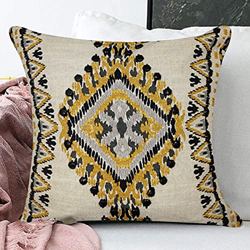 Image of SAJAVAT HOME Cotton Printed Cushion Cover Exclusive Edition 18x18 INCHES Yellow and Cream (Pack of 1)