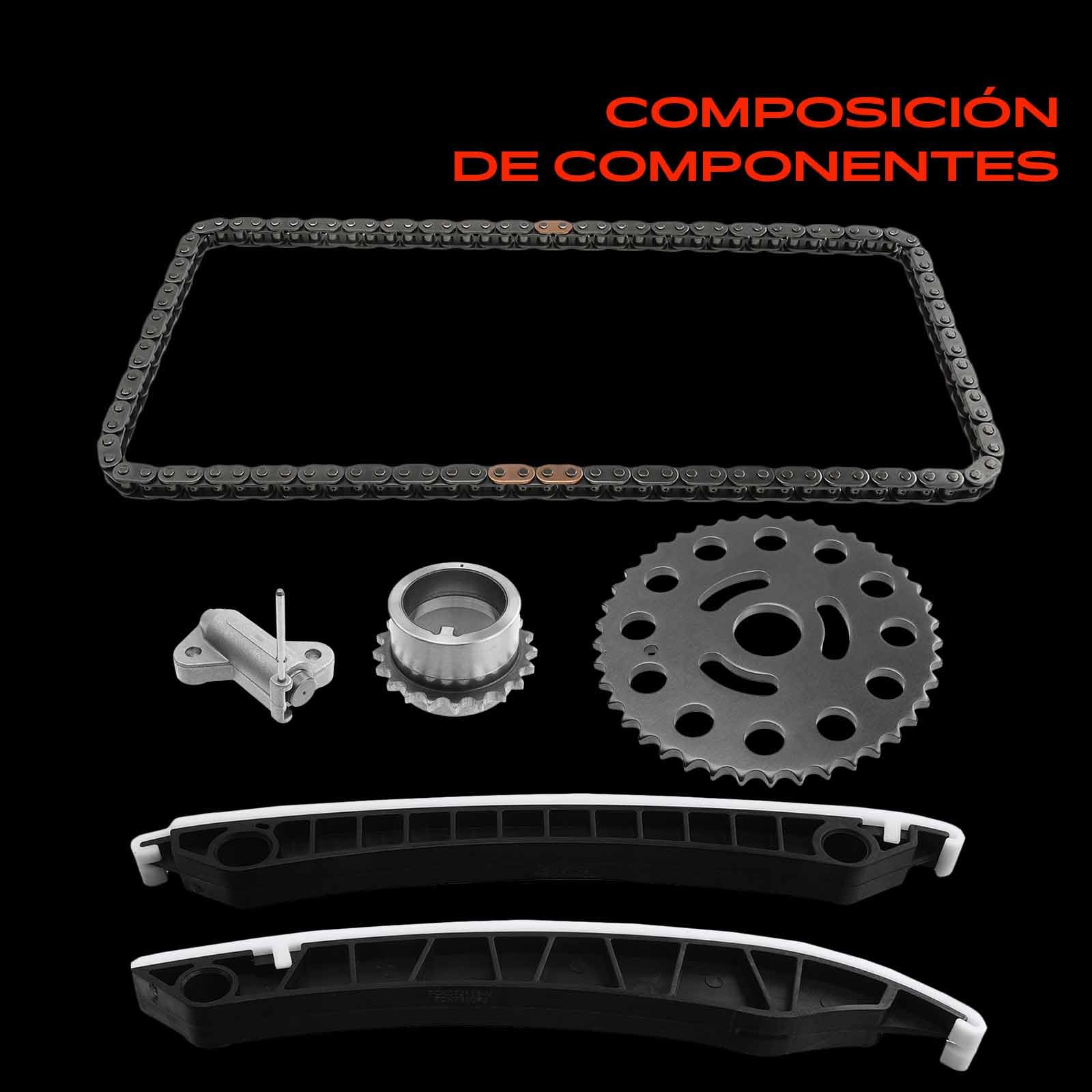 Frankberg Kit de cadena de distribución 6 piezas 8200918797 | Compatible con: Scénic III JZ0/1, Vivaro B Box X82, M.e.g.a.n.e IV Hatchback B9A/M/N, Plataforma/chasis Trafic III EC
