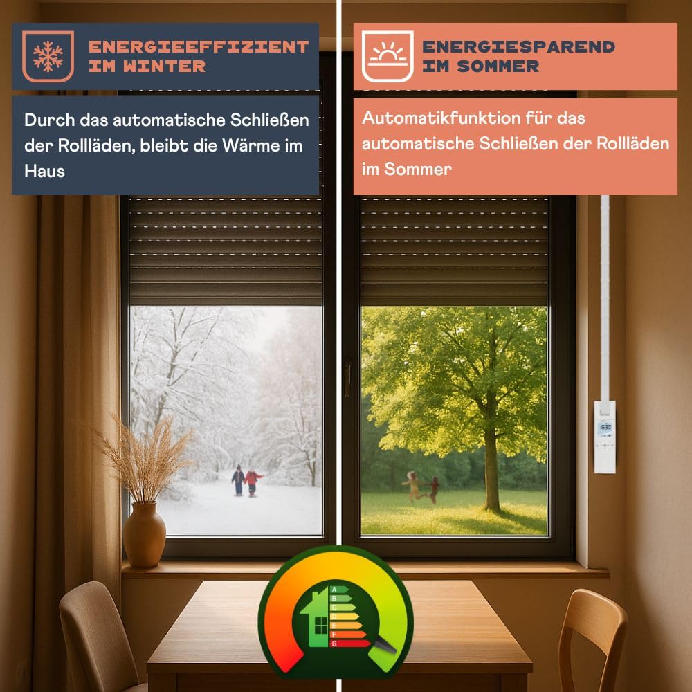 Home Pilot - Gurtwickler Premium Rollladenantrieb mit umfangr. Automatikfunktionen. Elektrischer Gurtwickler | Nachrüstung | Unterputz - 10172345