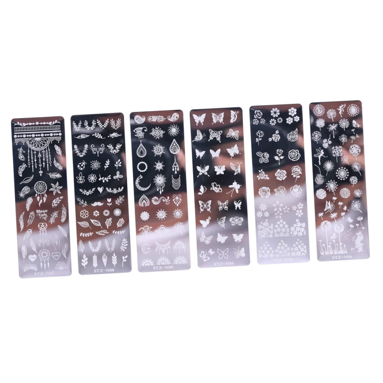 Beaupretty 18pezzi Piastra Stamping Unghie Inossidabile Con Design Floreale e Farfalle Di Template Per Nail Art Decorativa Per Donne Fashion e Occasionali