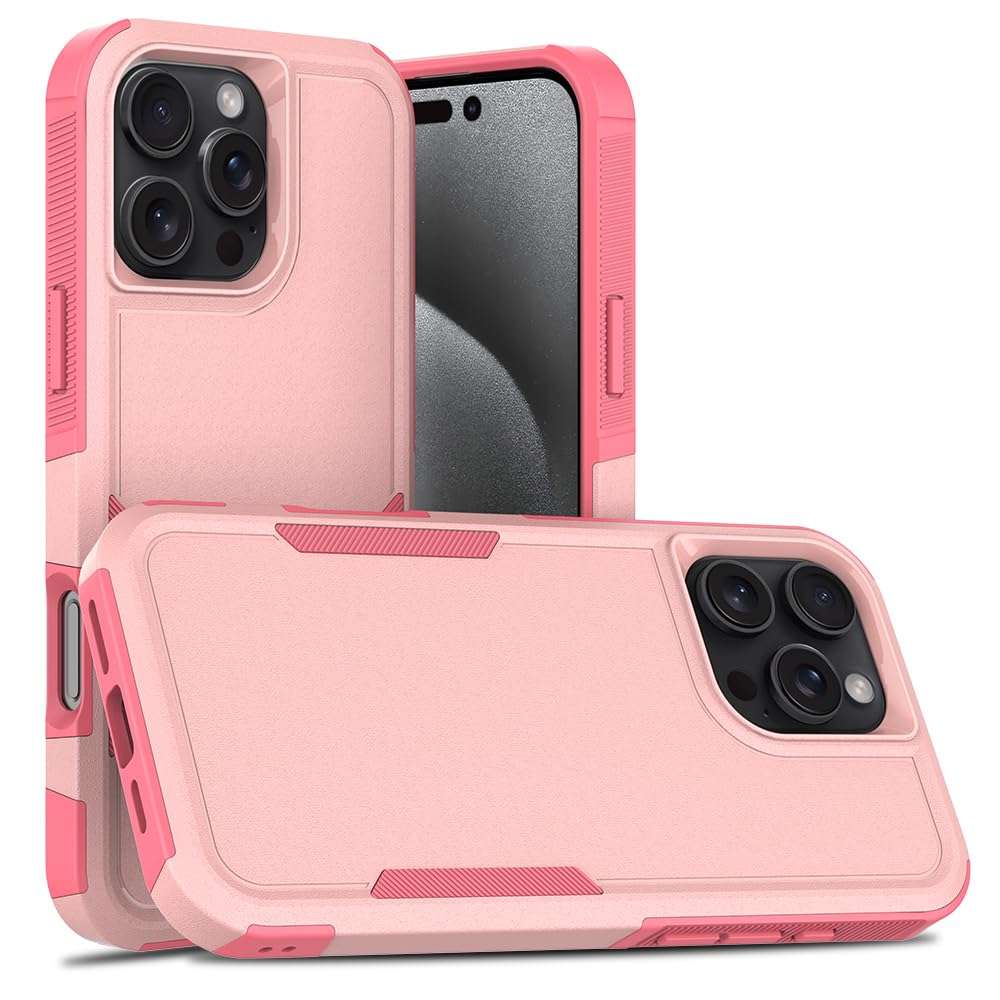 WOGROO for iPhone 16 Pro Max Case 6.9 inch,Shockproof, Strong and Durable Phone Protective Case, Pink