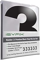 Vista 19 de iSYFIX Calcomanías de vinilo negro con el número 3 (tres), paquete de 6 calcomanías autoadhesivas de 8 pulgadas, calcomanías troqueladas y 3 Negro
