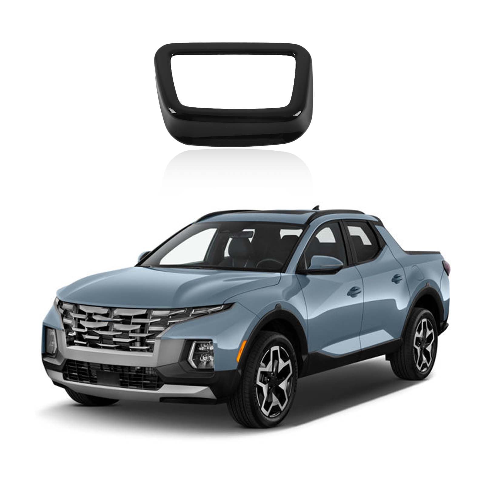 Headlight Switch Panel Cover Trim Compatible with H-yundai Tucson/Santa Cruz 2022-2024, ABS Car Headlight Switch Button Frame Cover Decor Accessories (Glossy Black)