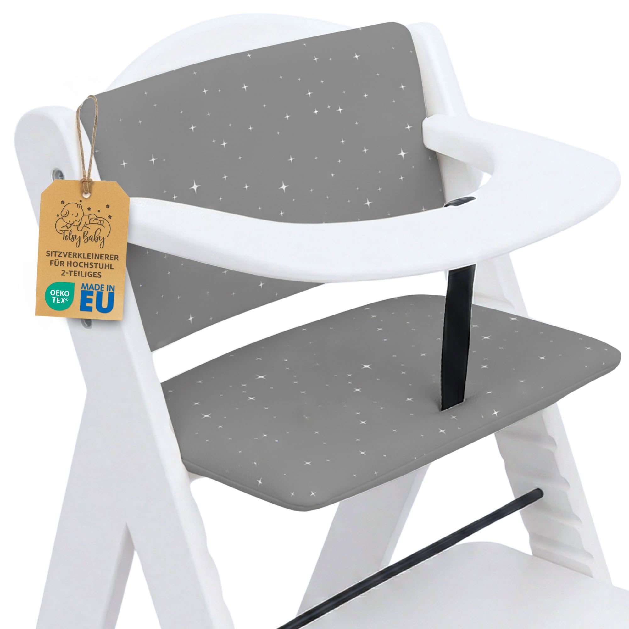 Sitzverkleinerer für Hochstuhl Baby Sitzkissen Stuhl 2-teilig - Kinder Sitzauflage für Hauck und Stokke Kinderhochstuhl High Chair Cover für Treppenhochstuhl und Babystuhl Oeko-Tex Galaxie