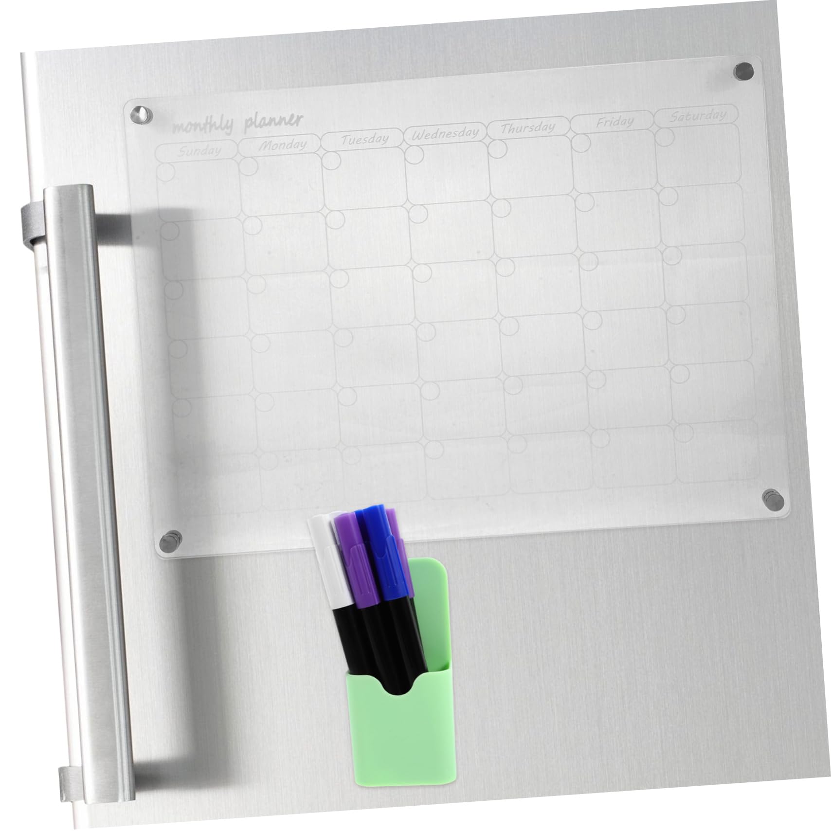 Planificador Mensual y Semanal Calendario Transparente Para Refrigerador Magnético