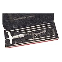 Vista 13 de Starrett Medidor de profundidad micrómetro, una combinación de trinquete y velocímetro en estuche, dedal liso, rango de 0-9 pulgadas, graduación