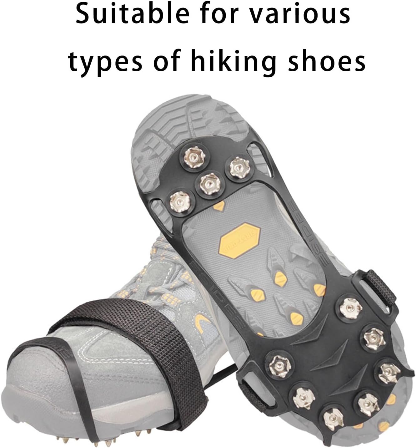 Nonslip Winter Ice Grippers with 11 Teeth Ice Snow Grip Snow Ice Claws Winter Shoe Boot Cleats Ice Grippers Enduring