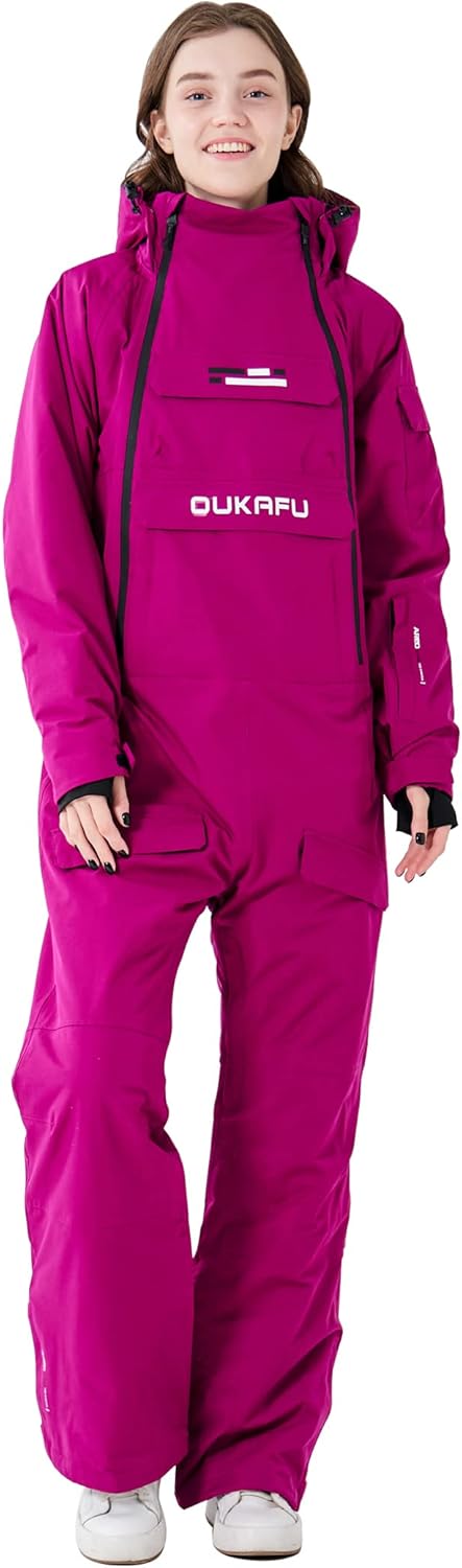 Women One Pieces Ski Suits Waterproof Ski Jumpsuits Winter Onesies Snowsuits Snowboard Coveralls for Snow Sports