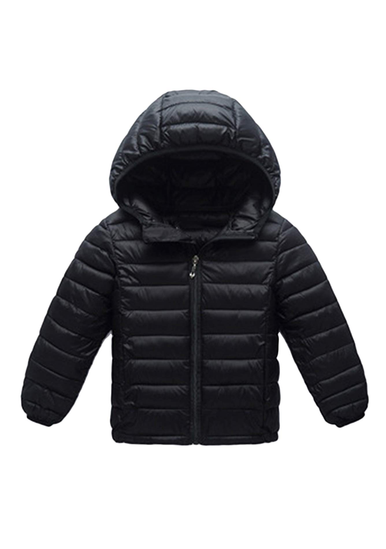 Kid Winter Looser Fit Hooded Down Jacket Lightweight Warm Packable Jacket with Pocket