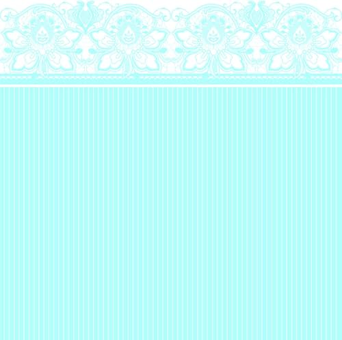 Cocktail Napkins Light Blue Lace, Case of 240 (12 packs x 20)