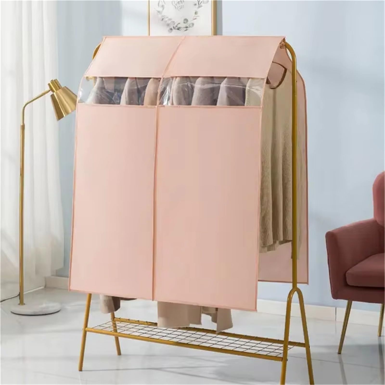 Copriabiti trasparenti da appendere, Copertura for appendiabiti trasparente, completamente chiusa, di varie dimensioni(Color 9-150x120cm)