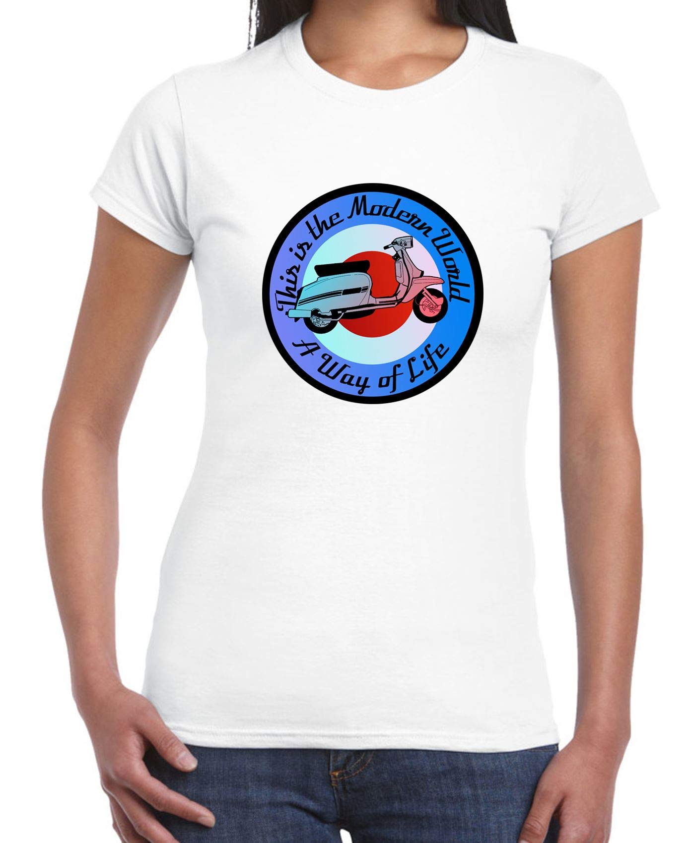 Tribal T-Shirts Women's White Modern World A Way Of Life Mod Target T-Shirt (Xxl, )