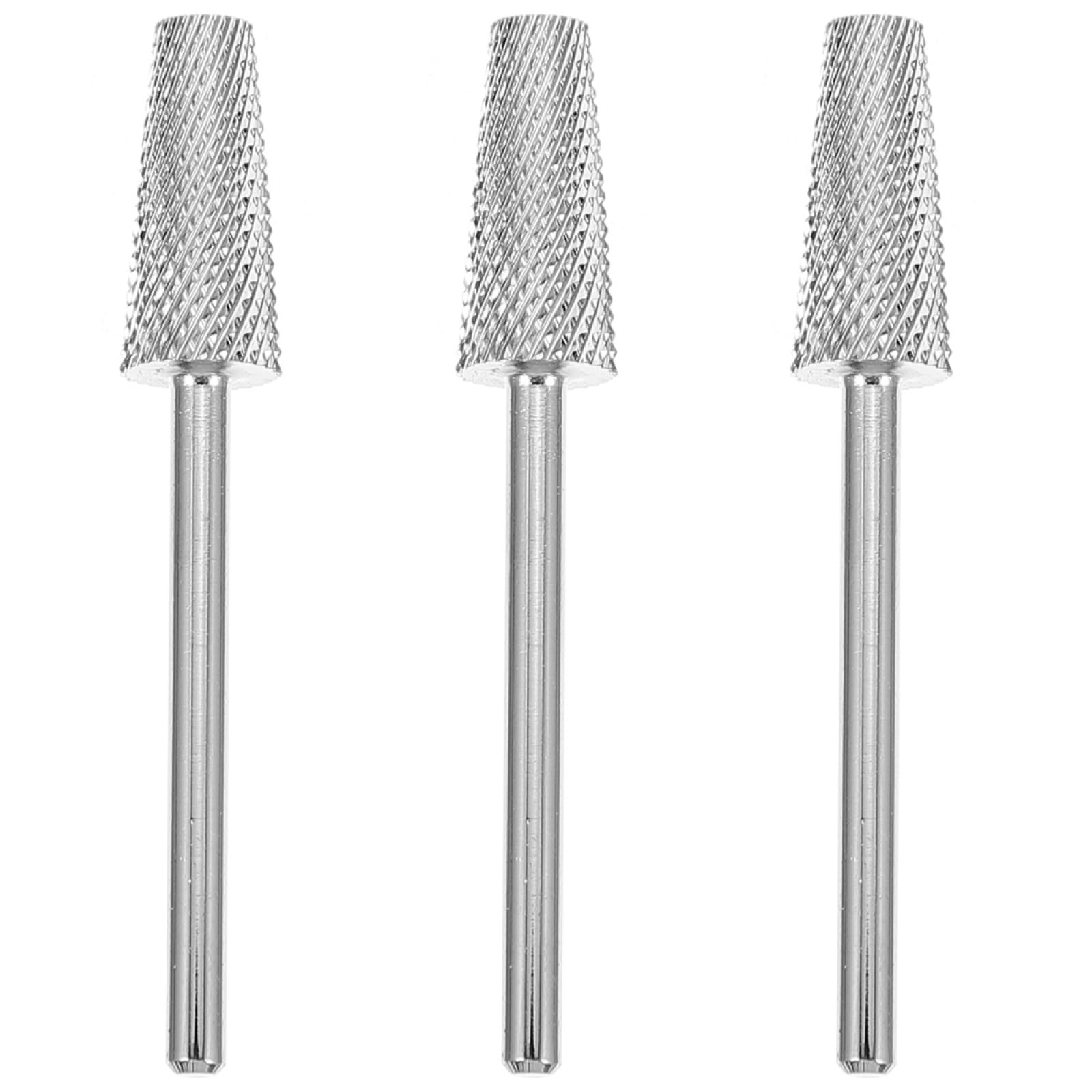 minkissy 3pcs Nail Polisher Nail Drill Head Nail Drill Bit Nail Gel Nail Tools Cuticola Drill Bits Nail Smaltatura Drill Machine Manicure Testa di rettifica Grandi forniture per unghie