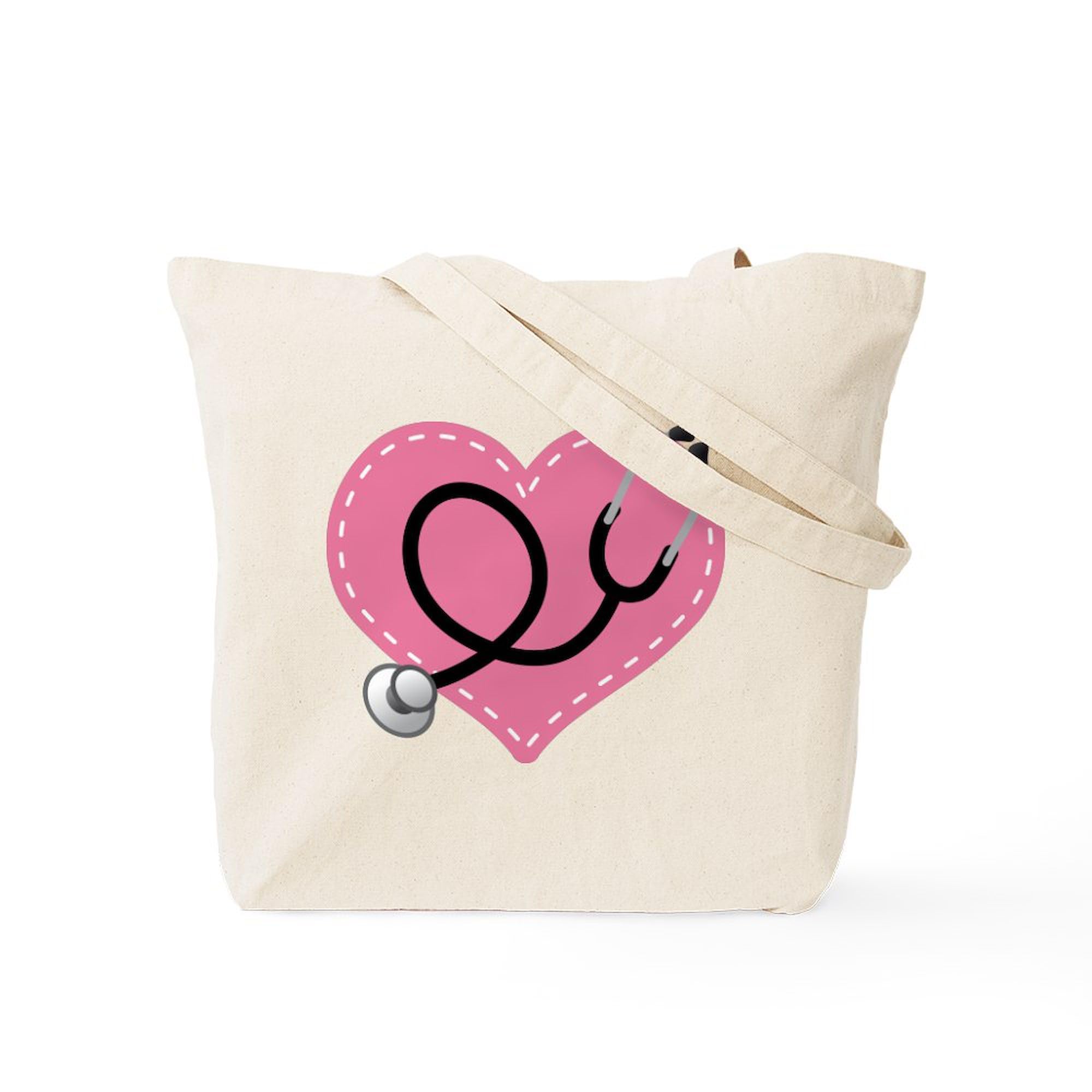 CafePress Doctor Nurse Heart Tote Bag Natural Canvas Tote Bag, Reusable Shopping Bag