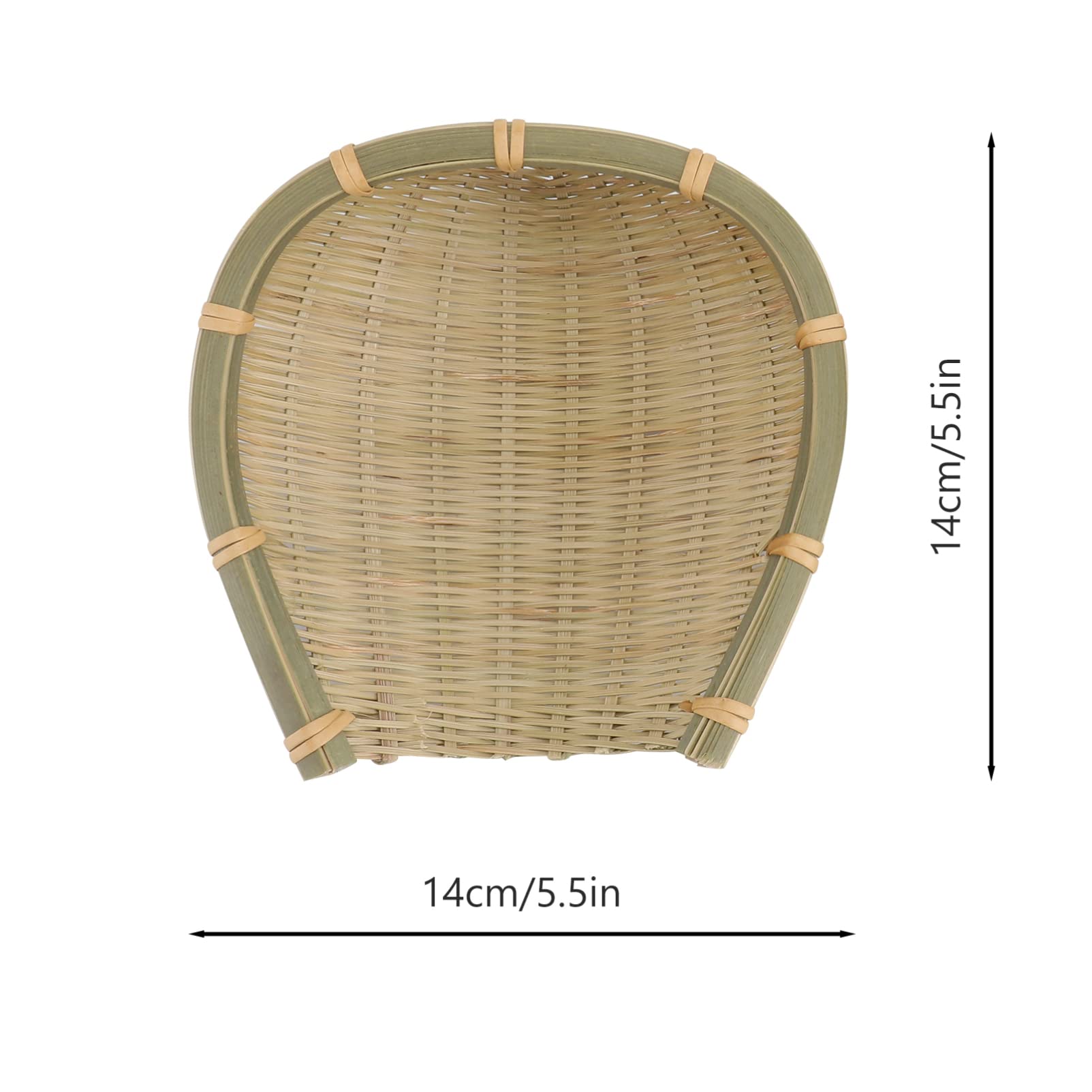 Cabilock Woven Bamboo Basket 2pcs Woven Dustpan Basket Rice Cleaning Basket Food Storage Basket Wooden Bread Basket Rattan Storage Baskets for Food Fruit Vegetable Snack Dessert - 5.5