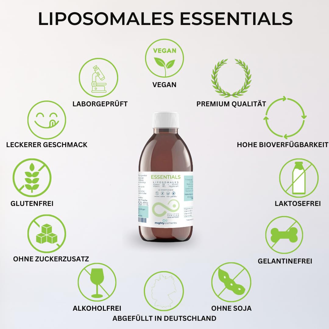 Mighty Elements Liposomales Vitamin D3 K2 B12 Magnesium, flüssig 250ml