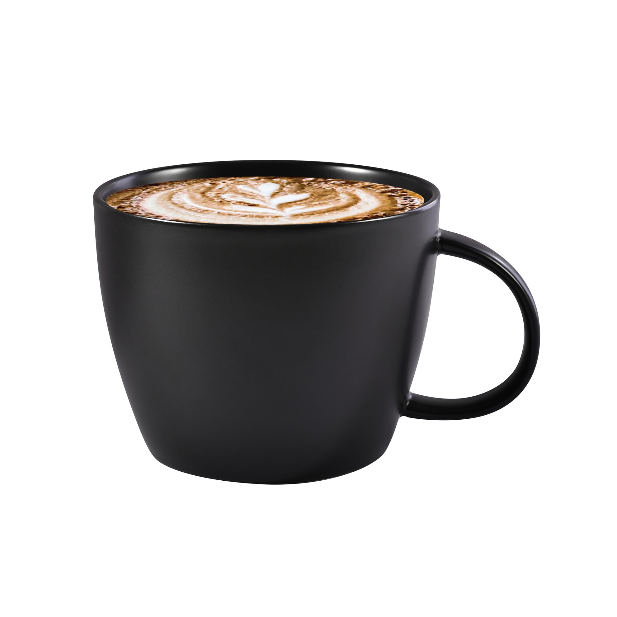 fMSDD Matte Black Big Coffee Mug 30 oz Ceramic Tea Cup Extra Large Soup Bowl with Handle Microwave Safe