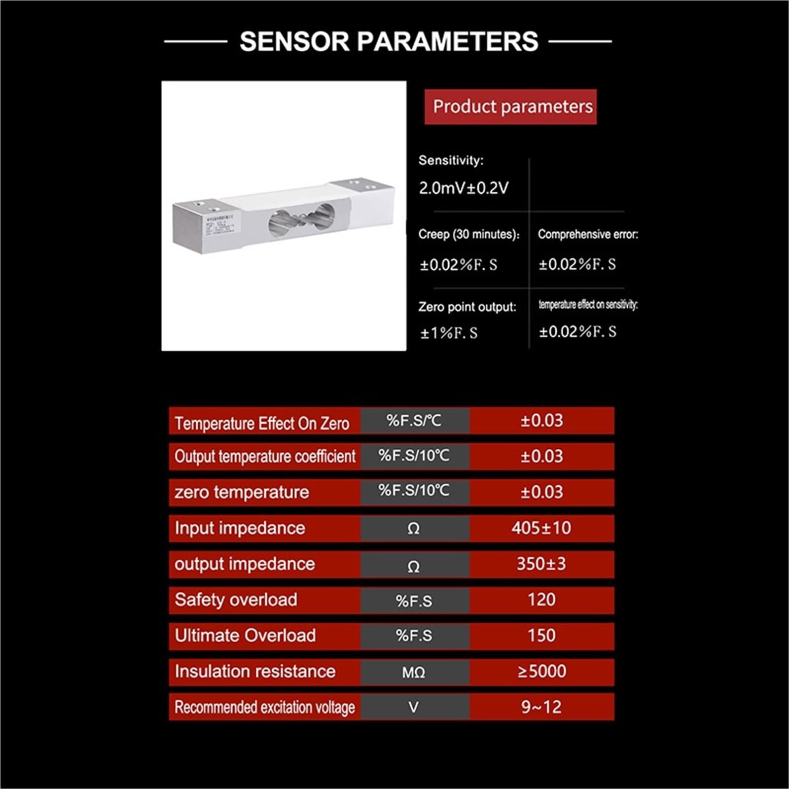 Sensor de pesaje punto único aluminio P130, célula carga for balanza electrónica (1 unidad)(30KG)
