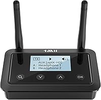 Vista 1 de 1Mii B03+ Receptor transmisor Bluetooth para TV Home Stereo, adaptador Bluetooth 5.3 de largo alcance para audio de TV con pantalla, aptX baja