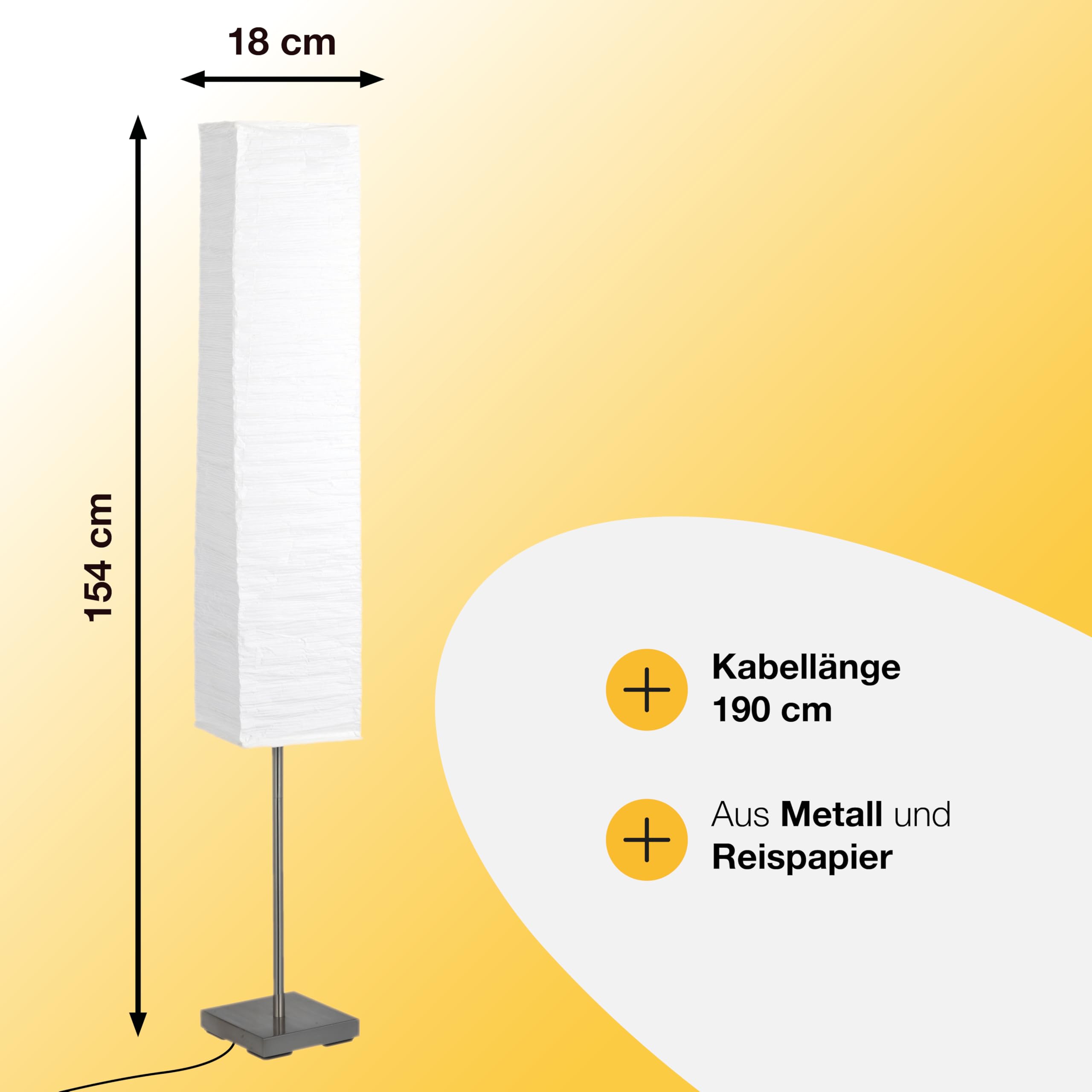 Brilliant Nerva lampa stojąca, 2-żarówkowa, 2 x E14 maksymalnie 40 W, metal/papier ryżowy, tytan/biały 92603/75