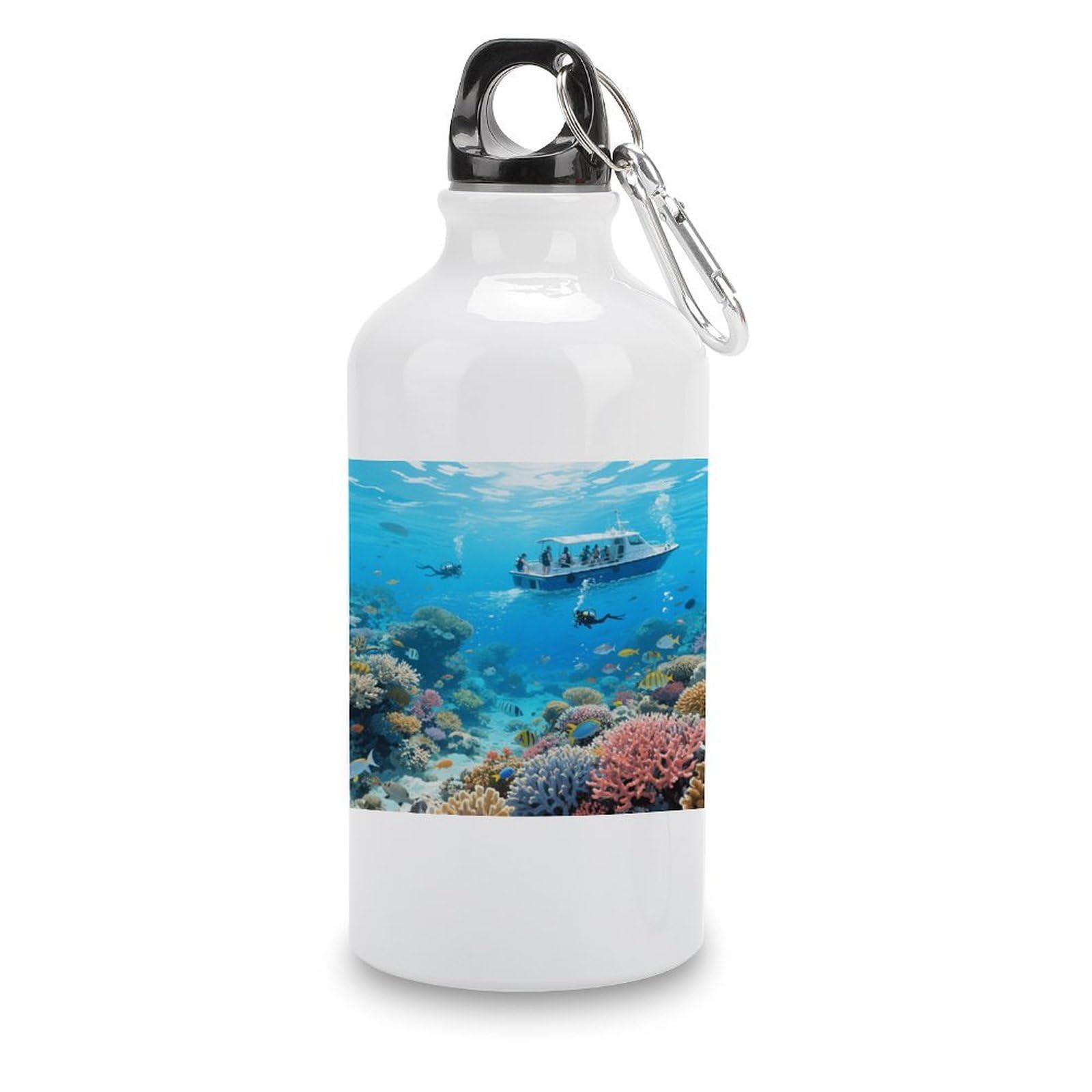 Fekiloot Style Great Barrier Reef Seascape Aluminum Water Bottle Travel Tumbler Reusable Lightweight Outdoor Sports Water Bottles For Gym Sports Camping Hiking Fishing400ml