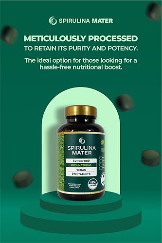 Miniatura 4 de Tabletas de espirulina, USDA Organic producidas en el desierto de Atacama, ricas en nutrientes, mejora las defensas de tu cuerpo, ayuda con el
