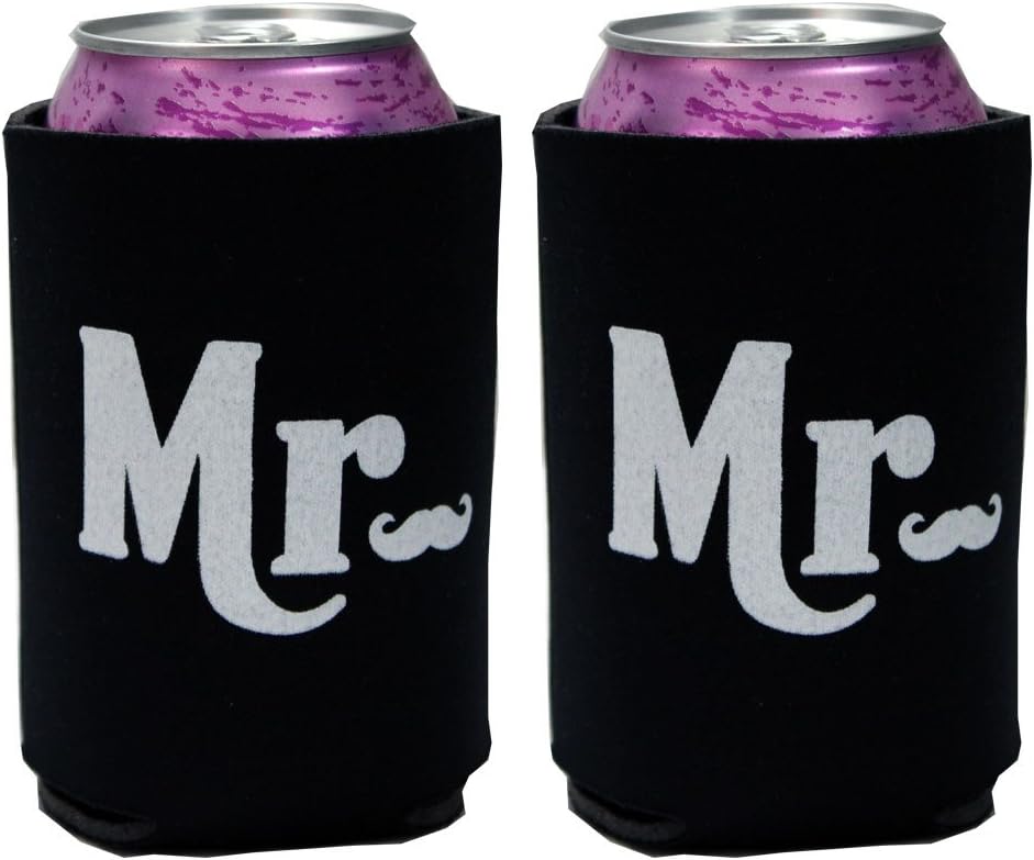 Mr. & Mr. Can Cooler, Set of 2 (Black)