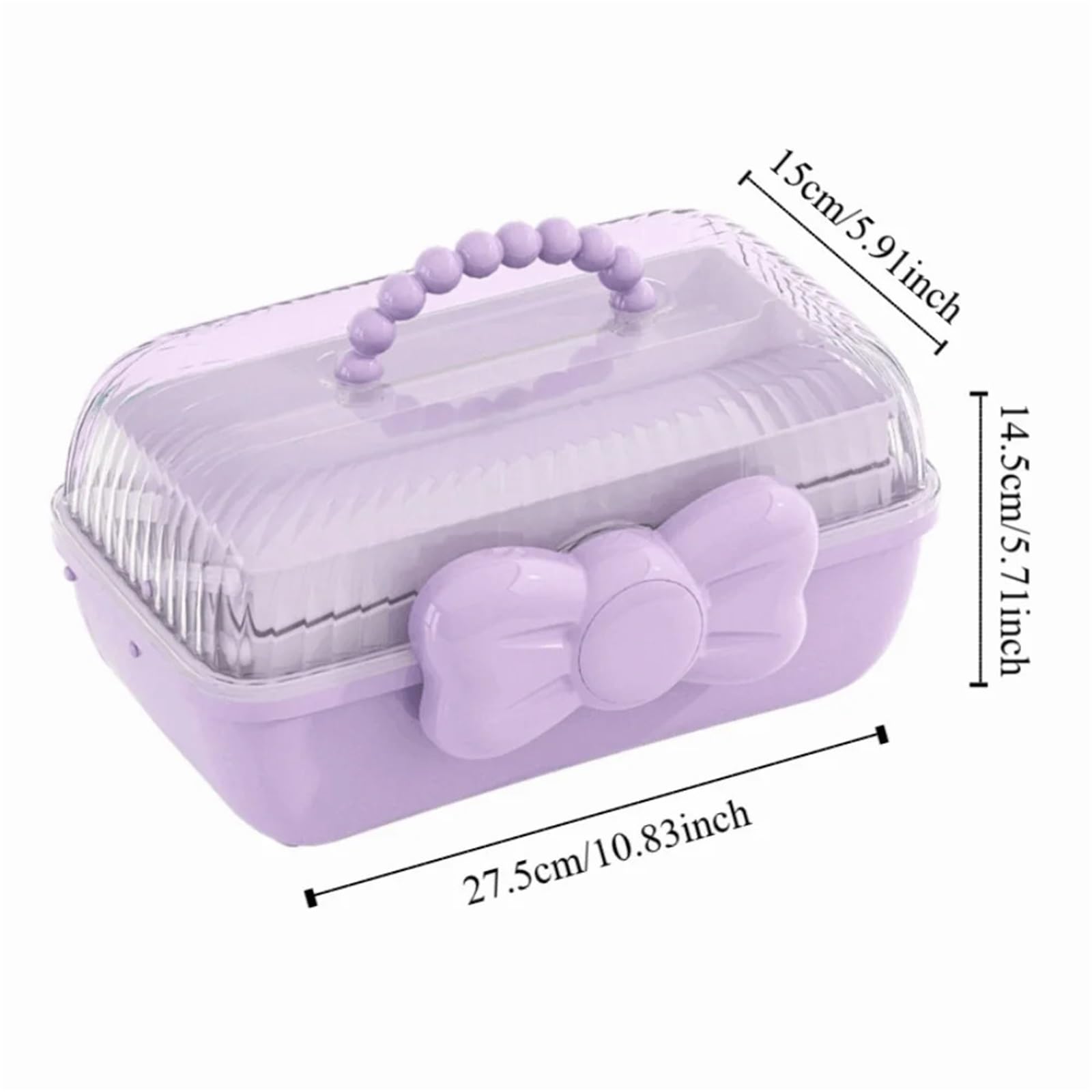 Haargummi Organizer 3-lagige Aufbewahrungsbox for Schmuck und Haarschmuck, praktisch, transparent, tragbar, multifunktionaler Organizer(Style2)