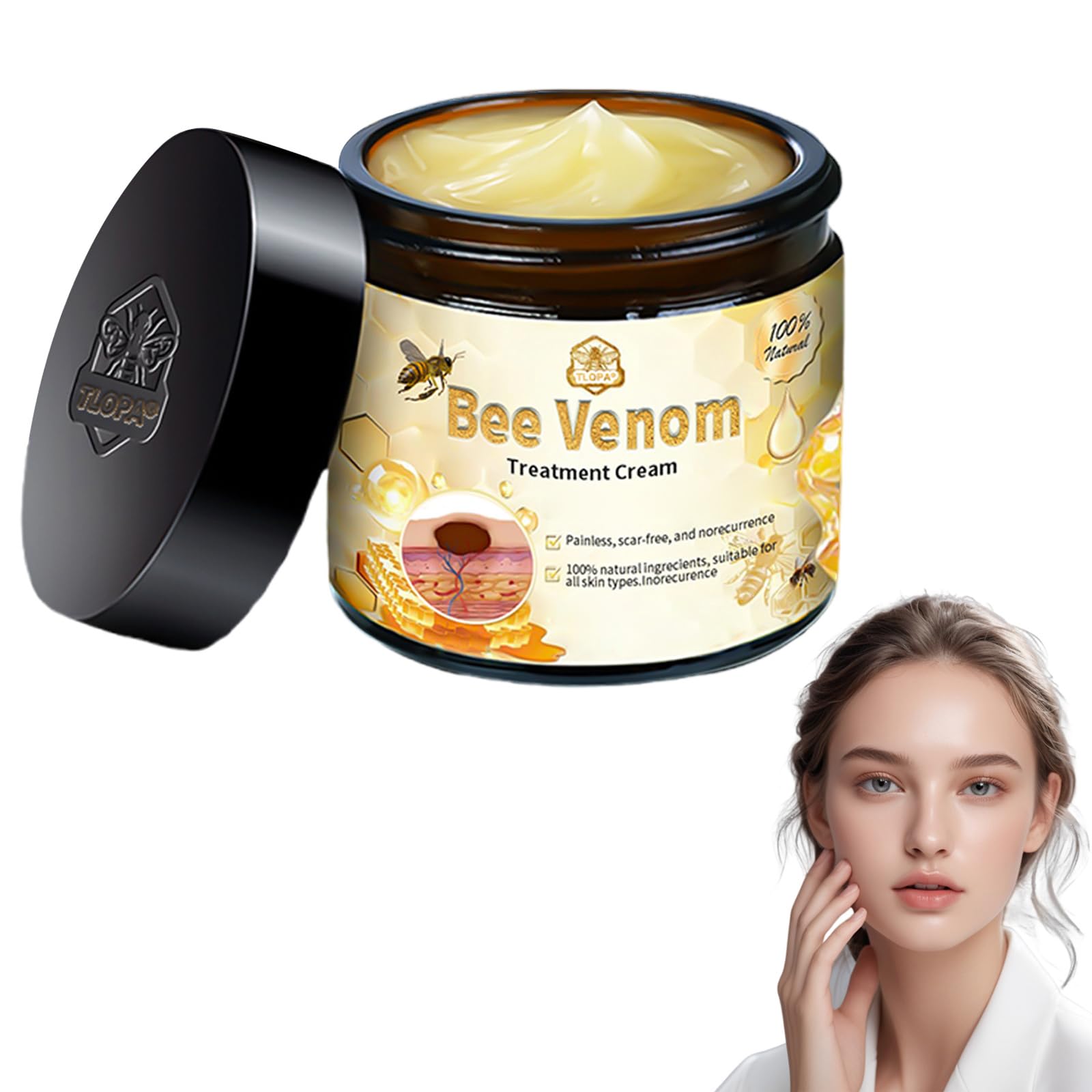 Bee Venom Skin Treatment Cream,Bee Venom Cream,Effectively reduces all types of skin blemishes(1PC)